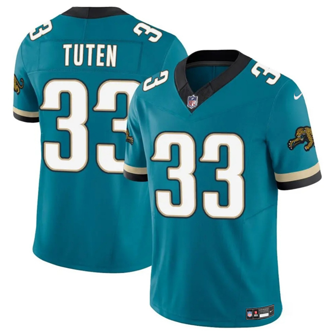 Men's Jacksonville Jaguars #33 Bhayshul Tuten Teal 2024 F.U.S.E. Prowler Throwback Vapor Limited Stitched Football Jersey
